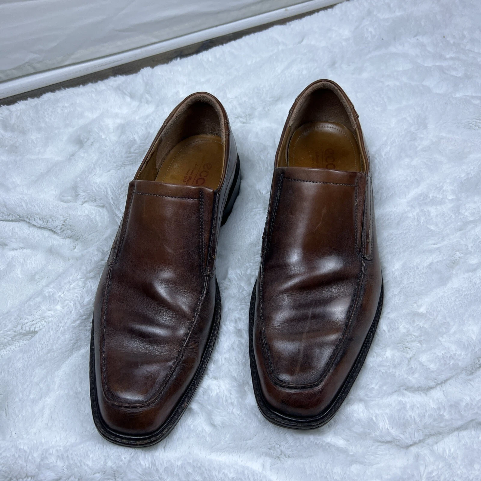 Mocassini slip on ECCO uomo pelle marrone Windsor taglia 45 US 12