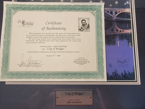 Limited Edition Lithograph by Glen Scrimshaw "CITY OF BRIDGES" # 277/999 SIGNED - Picture 8 of 10