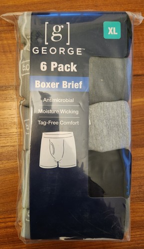 George Men's XL 40-42 Boxer Briefs FIVE 6-PACKS Underwear 30 PAIRS #53523 - Picture 2 of 4