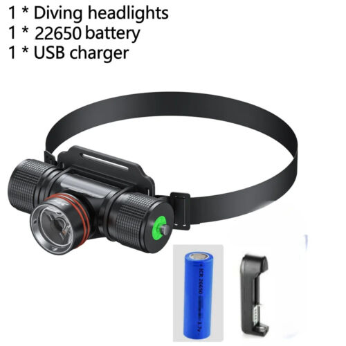LED Dive Headlight High Lumen IPX8 White Light High Power Head Flashlight 100M - Picture 8 of 8
