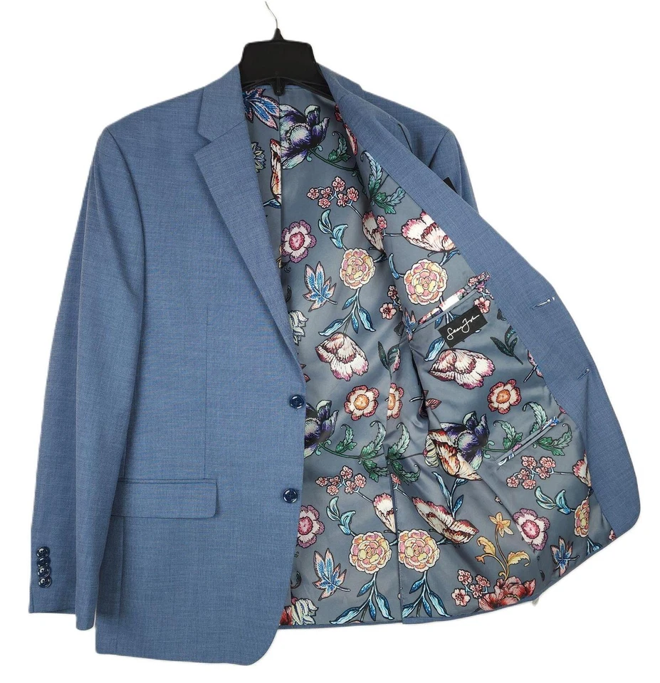 Traje Chaqueta Sean John Para Hombre Ajuste Clásico Elástico Azul Sólido 38S Nuevo con Etiquetas Foto 2 de 4
