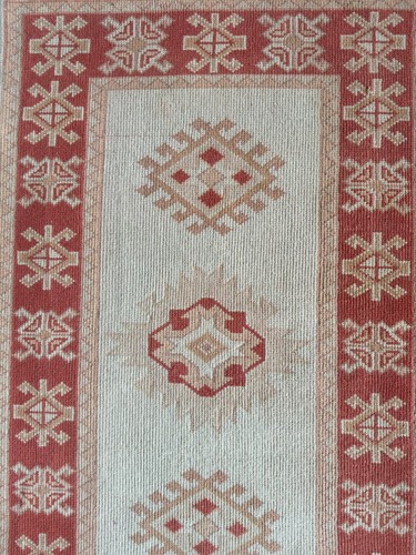 Tappeto runner orientale lana morbida annodato a mano vintage, tappeto turco Oushak 3x8 - Foto 9 di 10