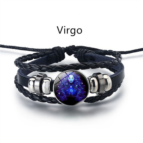 Zodiac Signs Spirit Bracelet,Adjustable 12 Constellation Zodiac Leather Bracelet - Picture 20 of 24