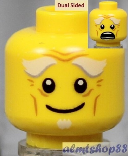 LEGO - MALE Minifigure Heads - PICK YOUR STYLE - Yellow Print Faces Head People - Picture 13 of 67