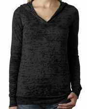 Next Level Women's Lightweight Burnout Hoodie Chic Trendy Soft M L Black