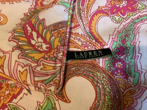 2 Lauren Ralph Lauren Kissenbezüge 20x20 Rosa Orange Grün Paisley Kinderzimmer GUC - Bild 3 von 7