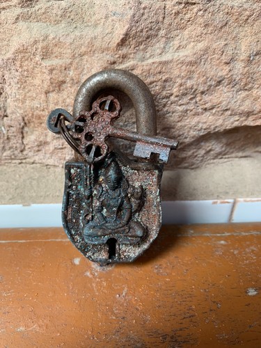 Candado de latón bendición hindú señor Shiva/MAHADEV - cerradura con llave - latón - Imagen 7 de 18