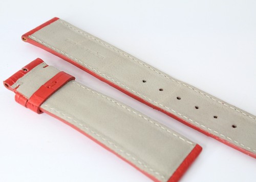 Cinturino originale Baume & Mercier in pelle rosso -Ansa 21mm - Foto 4 di 5