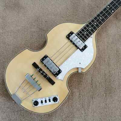 McCartney Hofner Deluxe Natural 4 Strings Violin Bass Electric Guitar Maple Top