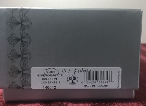 Waterford Crystal Times Square 2007 Ball Christmas Ornament - Hope for Peace - Picture 3 of 6