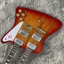Double Neck Firebird Electric Guitar Cherry Burst 12+6 Strings Mahogany Body
