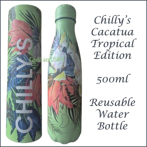 Chilly's Cacatua Tropical Edition 500ml Reusable Water Bottle Leakproof NEW - Picture 7 of 24