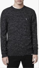 Allsaints Spire Crew Jumper Black Marl Sweater XL
