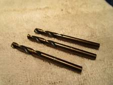 (3) #17 HSS 135° Split Point Black & Gold Heavy Duty Screw Machine Drill