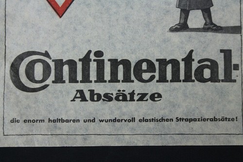 alter Druck Werbung Continental Absätze für Fußgänger Vintage Retro - Picture 2 of 5