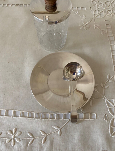 Baccarat Crémier en Cristal Gravé/ Métal Argenté Modèle " Rohan " Estampillé - Imagen 6 de 14
