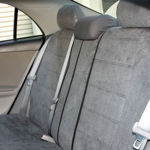 For Toyota New Grey Velour Fabric Car Truck Seat Steering Covers Full Gift Set - Picture 6 of 8