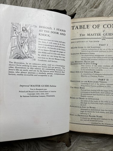 Vintage Holy Bible Red Letter Edition Master Guide To The Scriptures 1945 - Imagen 8 de 10