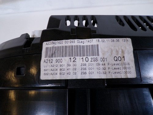 Mercedes-Benz W212 E-Class Speedometer Instrument Cluster Mph A2129001210 - Picture 6 of 6