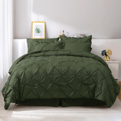 7-Piece Full Comforter Set - Black Egyptian Cotton Pintuck 500TC - Picture 103 of 103