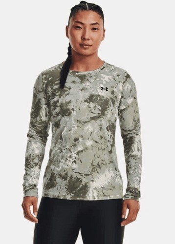 Under Armour Women's UA Velocity Green Long Sleeve T shirt Marine XS NWT Camo - Picture 2 of 2