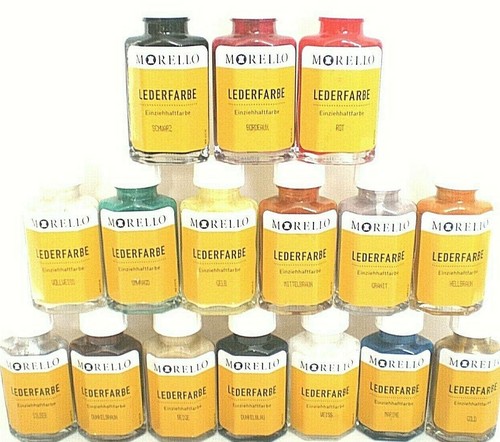 (23,70€/100ml) Lederfarbe Morello Einziehhaftfarbe 40 ml verschiedene Farben - Bild 1 von 17