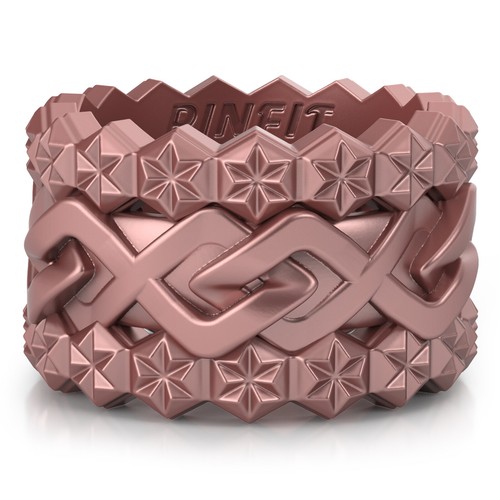 RINFIT Silicone Wedding Rings for Women. Stackable Set. 3 Rubber Rings - Picture 15 of 15