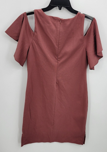 Vestido Sam Edelman para mujer mediano rosa oscuro hombro frío manga volantes funda - Imagen 2 de 7