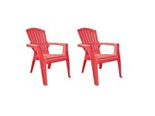 Adams  8460-26-3731 Kid's Adirondack Stacking Chair, Cherry Red Set of 2 