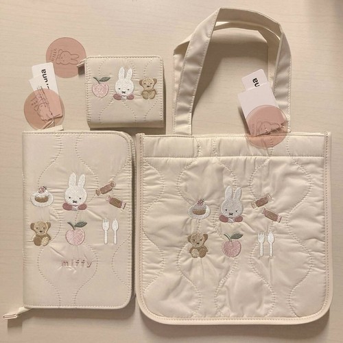 Borsa tote trapuntata Miffy W250×H250×D120mm portafoglio multicustodia nuova, set di tre pezzi - Foto 15 di 24