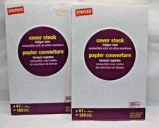 S/2 Staples Cover Stock Paper 67 lbs 11'' x 17'' 125 Sheets (250) WHITE #679470