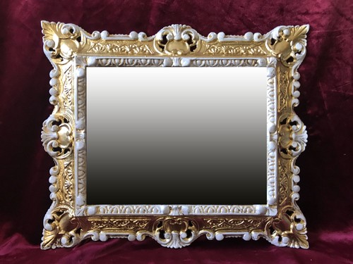 Oro Argento Specchio Repro 45x38CM Antico Barocco Repliche Rettangolare Nuovo - Bild 19 von 153