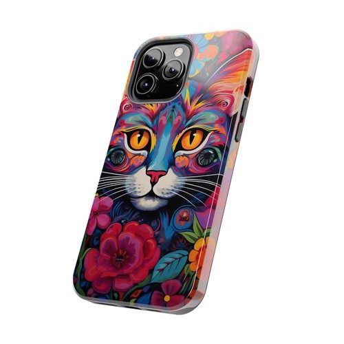 Funda de teléfono a prueba de golpes para Apple iPhone 14 13 Pro Max Plus colorido estampado artístico gato - Imagen 5 de 33
