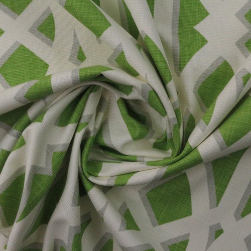 P KAUFMANN ELTON KELLY GREEN TRELLIS BASKETWEAVE COTTON FABRIC 1 YARD 54"W - Picture 5 of 6