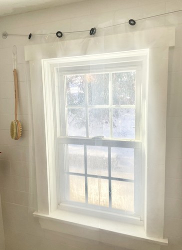 shower window curtain, Clear Plastic Window Curtains With Suction Cup Attachment - Picture 4 of 6