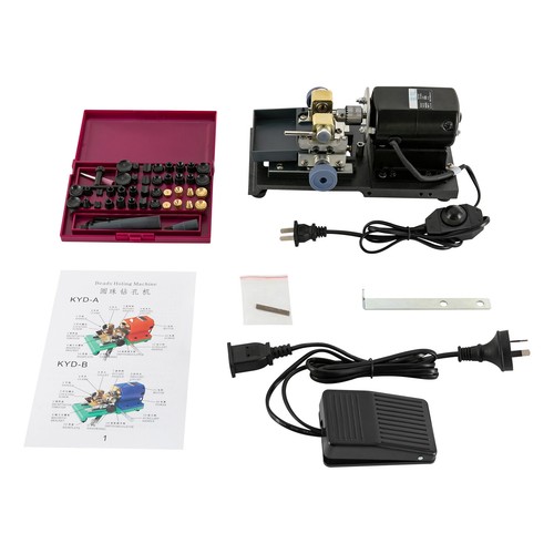 220V Pearl Beads Drilling Holing Machine Punch Set Jewelry Lapidary Tool Driller - Picture 12 of 16
