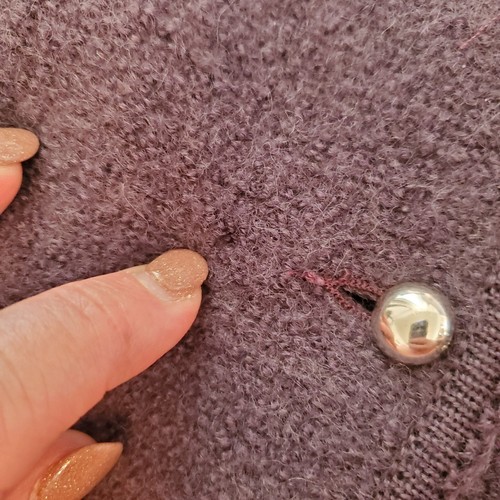 Geiger Tyrol Womens Austria Boiled Wool Purple Button Up Cardigan Size 38 Preppy - Picture 5 of 11