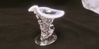 Vintage Fenton White Opalescent Hobnail RUFFLED  Cornucopia Vase 6"