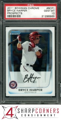 2011 BOWMAN CHROME PROSPECTS #BCP1 BRYCE HARPER RC NATIONALS PSA 10