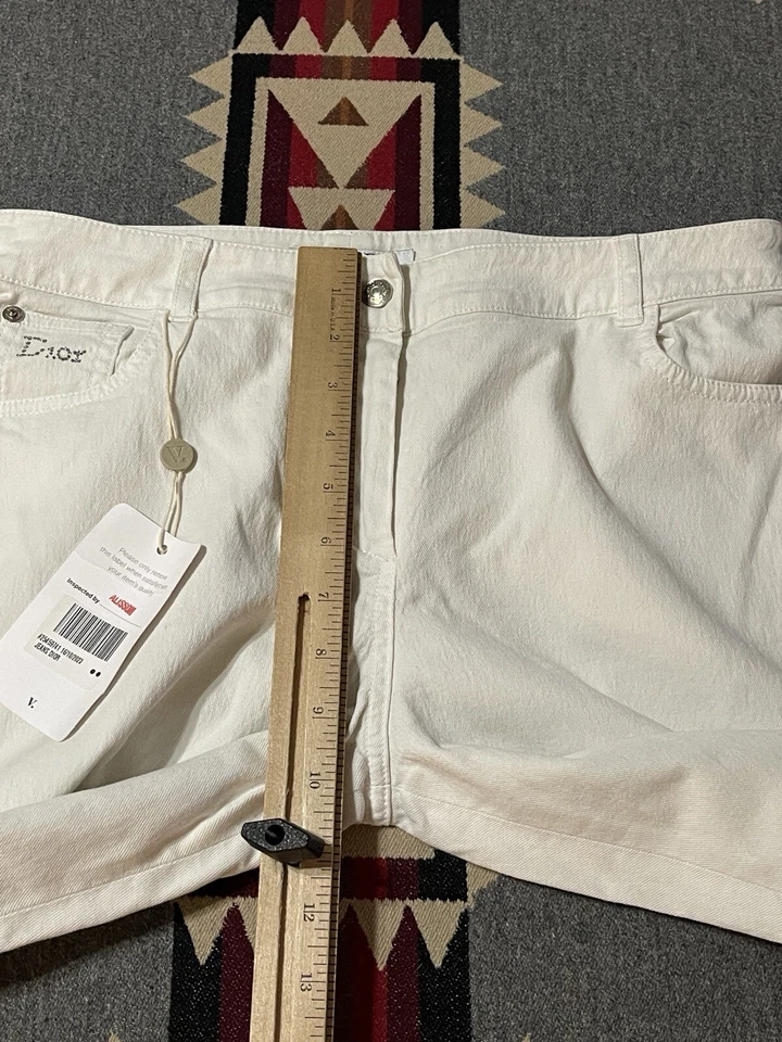 Christian Dior Jeans Womens 10 (30x28) White Cotton Blend Paris M12 - Image 4 of 4