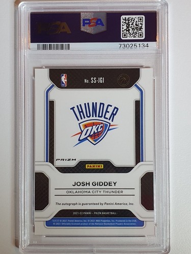 2021 Prizm Josh Giddey Rookie CHOICE Sensational Signatures - PSA 9 (POP 6) - Picture 3 of 3