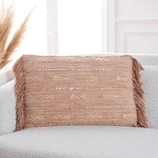 SAFAVIEH Janine Pillow | Orange / Beige |