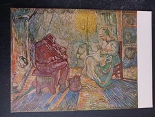 postcard art Vincent Van Gogh Evening painting unposted
