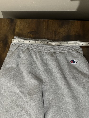 Champion Eco Authentic Youth M Sweatpants Straight Leg Gray Elastic Waist - Picture 7 of 8