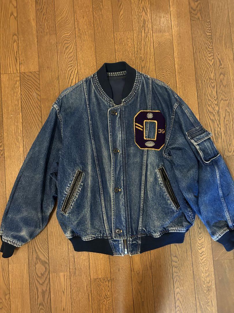 Vintage Denim Stadium Jacket Men's BA-Tsu, Heavyweight, Ribbed, Used Vintage Denim Stadium Jacket Men's BA-Tsu, Heavyweight, Ribbed, Used