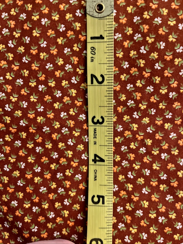 VTG Cranston Ditzy CALICO Brown Orange White &Yellow Florals Cottagecore BTFQ - Picture 4 of 5