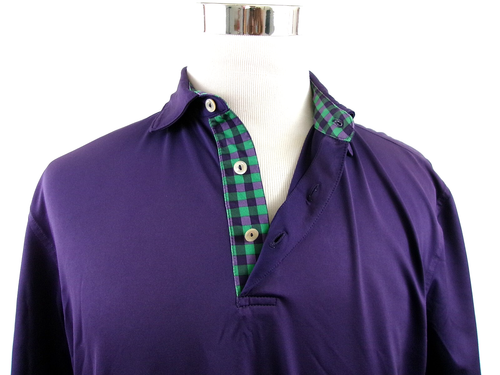 Peter Millar Summer Comfort Polo Shirt Mens Medium Purple Lavender Short Sleeve - Picture 2 of 8