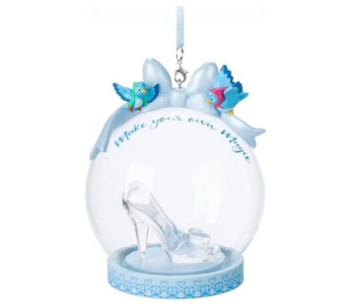 Disney Cinderella Shoe Globe Ornament, Blue, Glass, 4 3/4" H x 3" Diameter