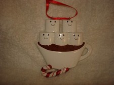 COCOA w/5 MARSHMALLOWS FAMILY SIZE CHRISTMAS TREE ORNAMENT: NWT
