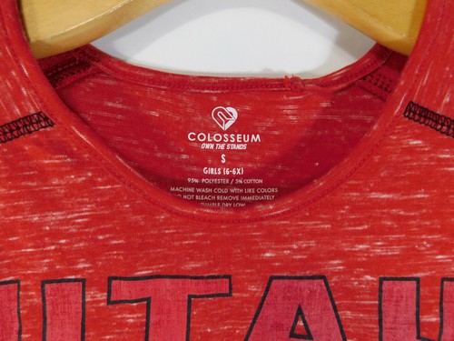 UTAH UTES Logo Top Shirt Red Crewneck GIRLS SMALL (6-6X) Colosseium NEW $26.99 - Picture 6 of 8